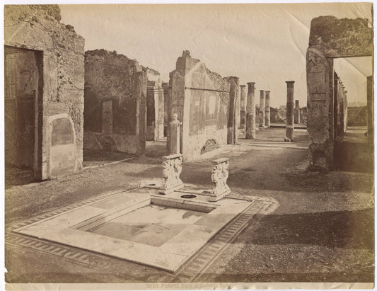 Vintage Pompeii Ruins Photo, Italy - Unmounted Albumen 8x10, Original Old Photo