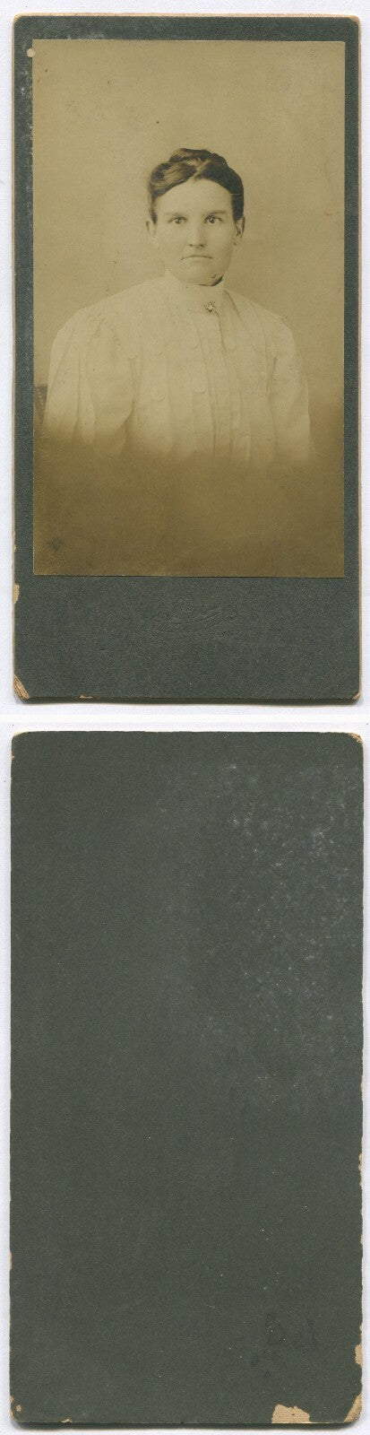 WOMAN WITH A BIT OF A FROWN. CABINET CARD.