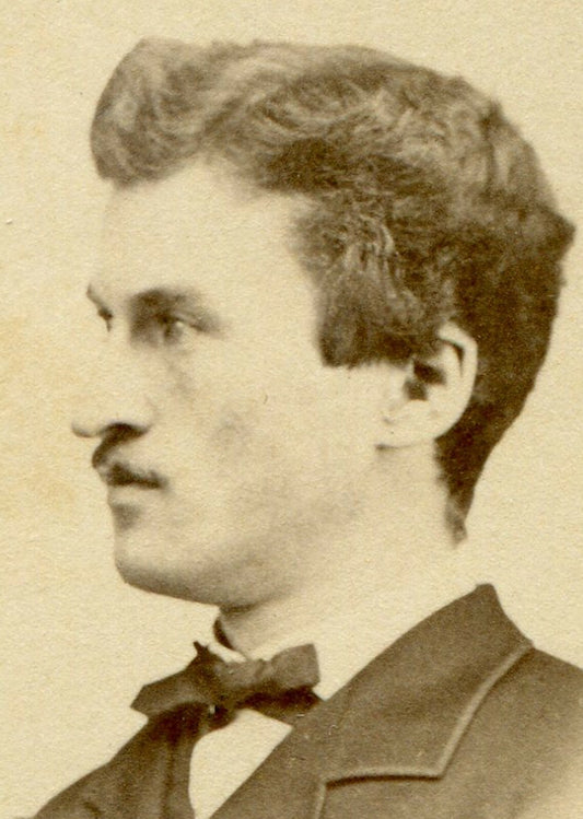 MAN W/GREAT HAIR. PROFILE POSE. CDV.CAMBRIDGE PORT, MASS.