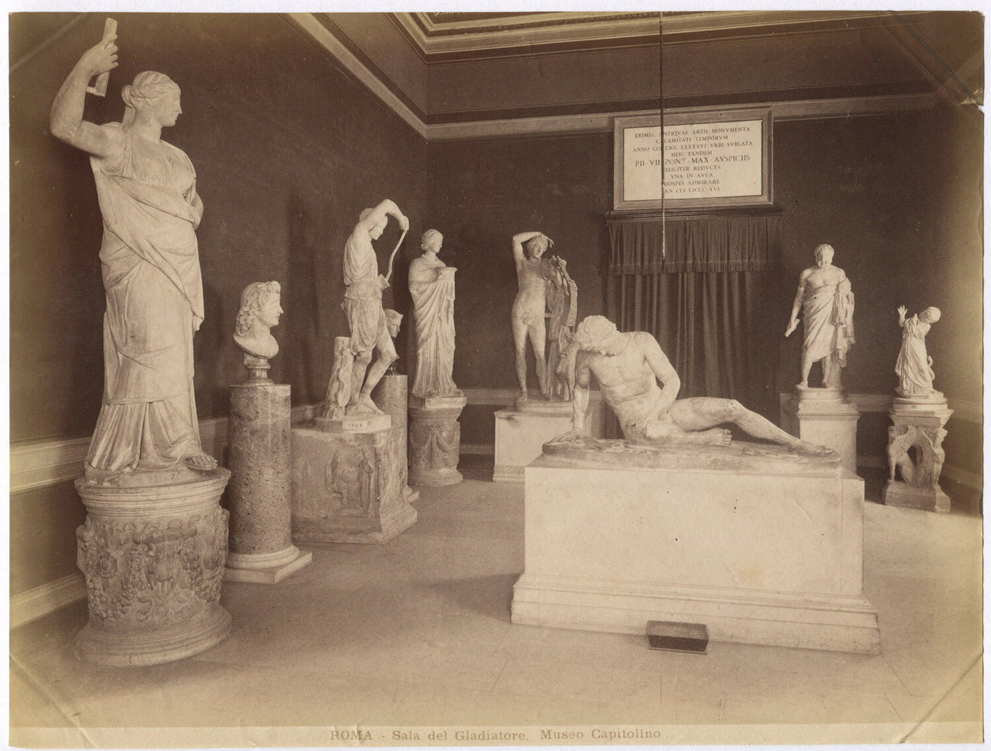 ROMAN/GREEK SCULPTURE. ROME, ITALY. UNMOUNTED ALBUMEN.
