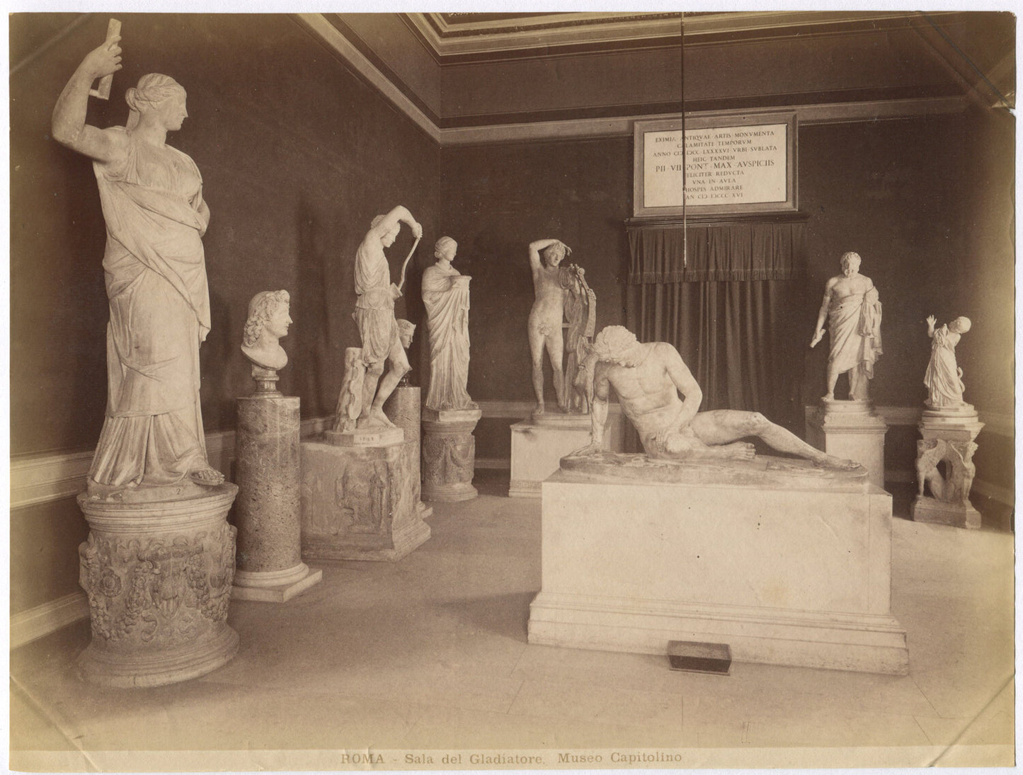 ROMAN/GREEK SCULPTURE. ROME, ITALY. UNMOUNTED ALBUMEN.