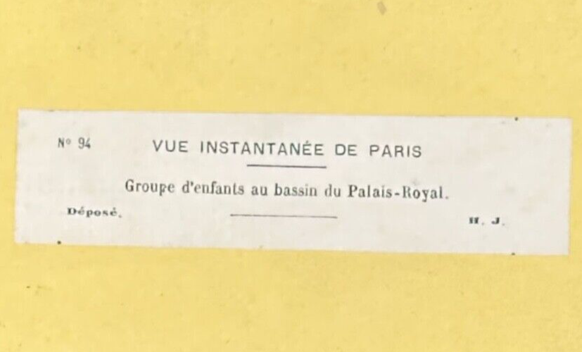 Vintage Stereoview Card: ���Group of Children at Paris Royal Palace ���