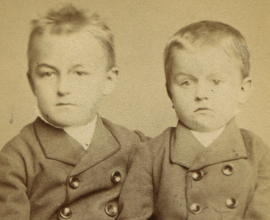 VERY YOUNG BROTHERS POSED HOLDING HANDS. CDV. WIEN, AUSTRIA.