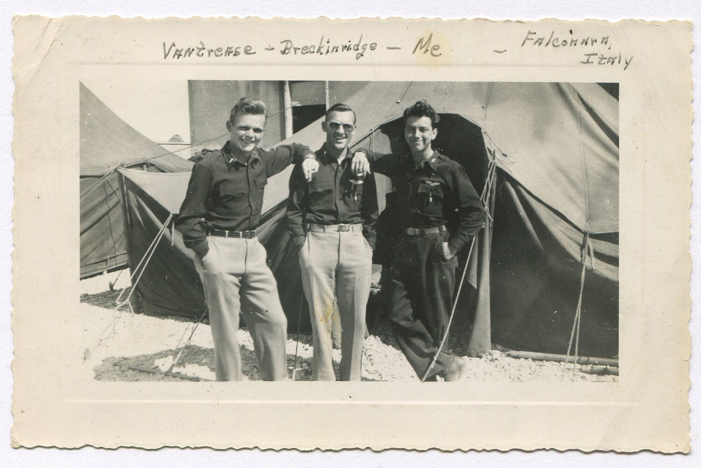 WWII U.S. MILITARY MEMBERS. FALCONARA, ITALY. 3.25X5 B&W.