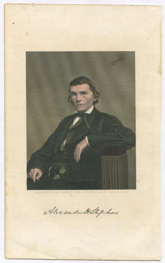 ALEXANDER STEPHENS, CSA VICE PRESIDENT.TINTED LITHOGRAPH 9X5.5 INCHES.