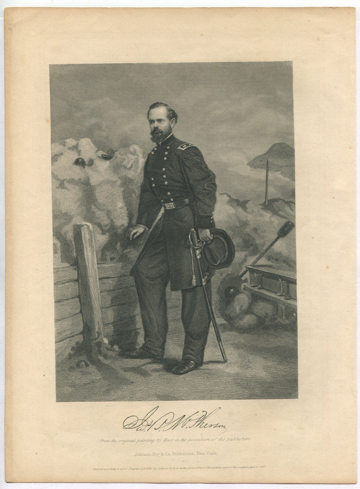 GEN.JAMES B. McPHERSON, USA. LITHOGRAPH 10.75X7.75 INCHES.