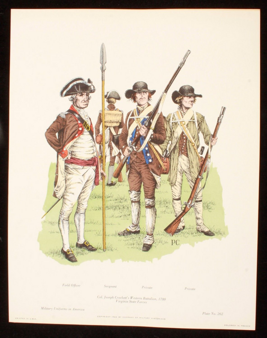 Col Joseph Crockets Western Battalion 1780 Illustration 11x14