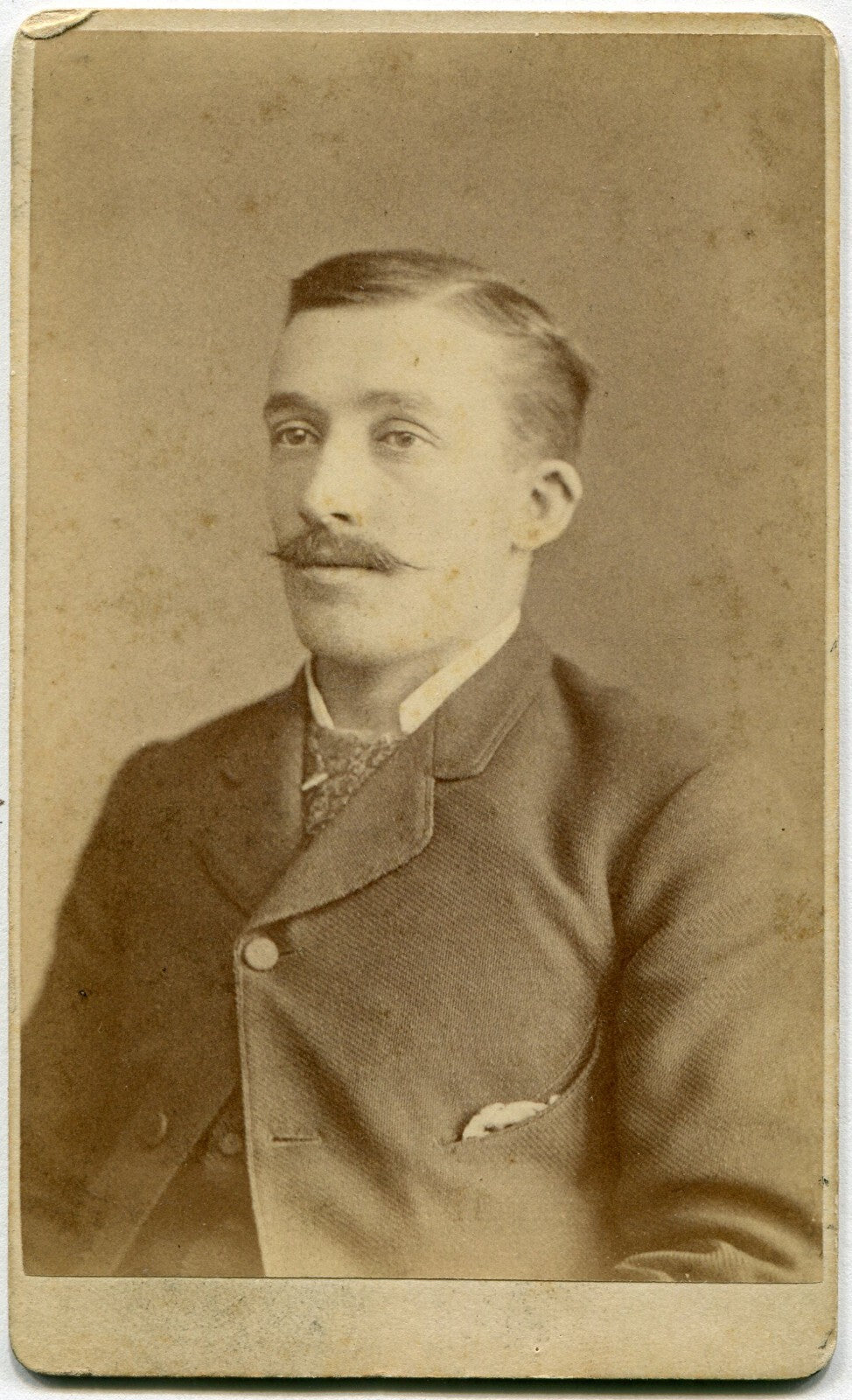 MAN WITH WAX TIPPED MUSTACHE. CDV. SUNBURY, PA.