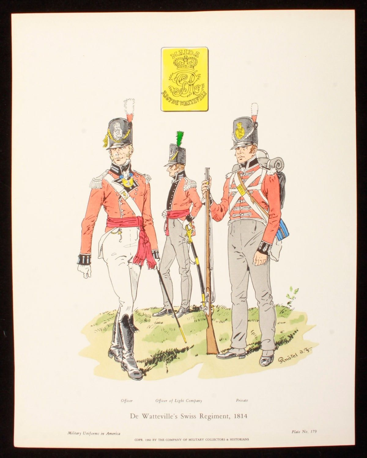 De Wattevilles Swiss Regiment 1814 Illustration 11x14