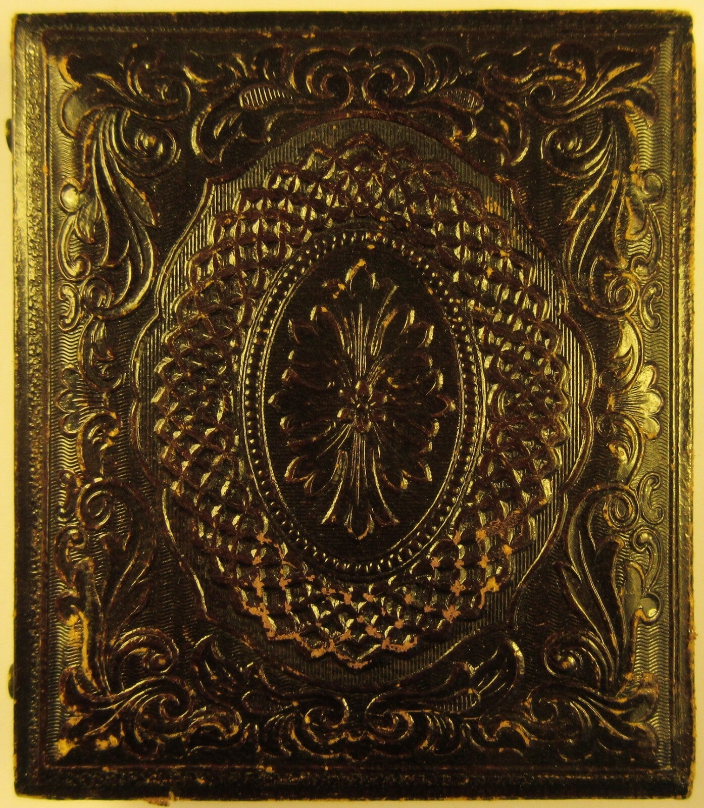 OCCUPATIONAL, FIREMAN/TRAIN OPERATOR. TINTED 6TH PLATE AMBROTYPE. FULL CASE.