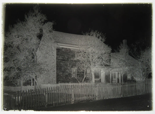 ARCHITECTURE. LOVELY STONE HOUSE. 5X7 GLASS PLATE NEGATIVE.