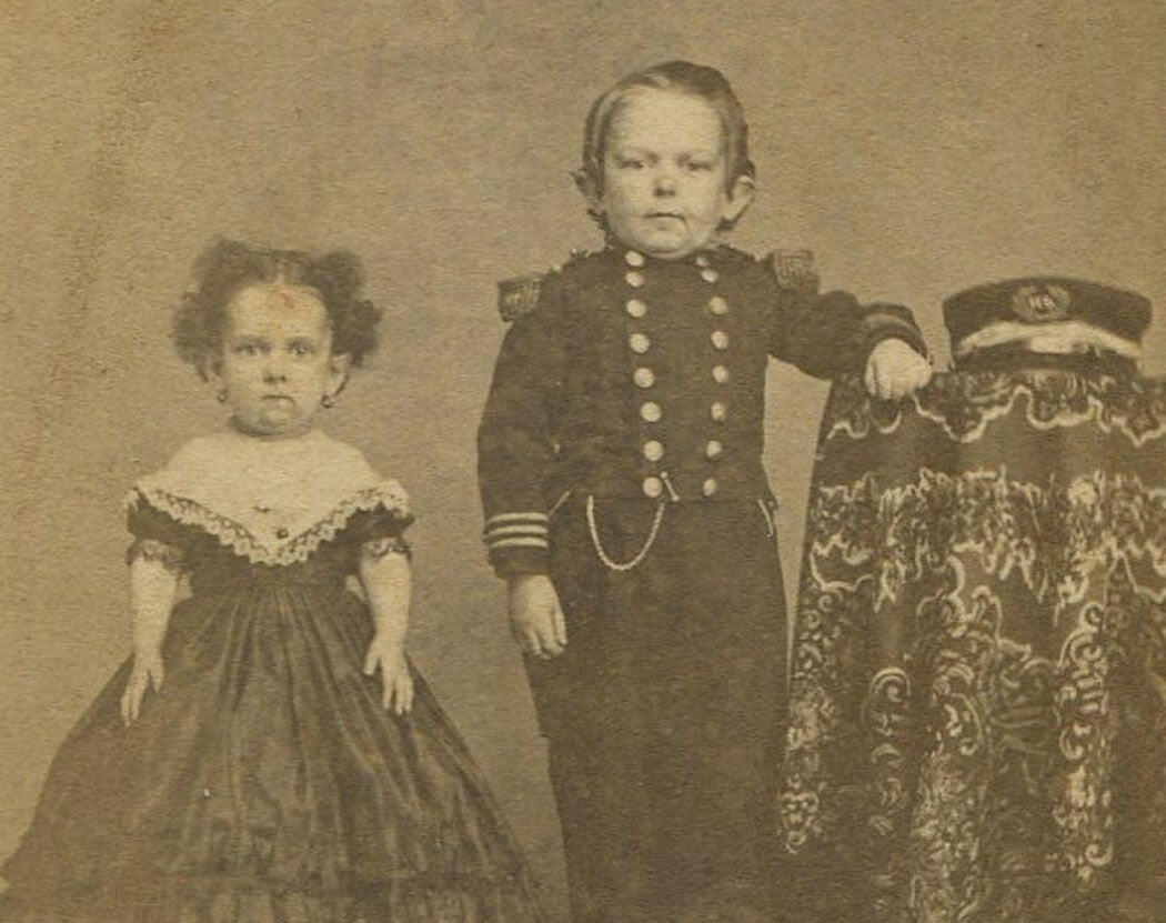 Charles and Eliza Nestel. Dwarf/MIDGET, CIVIL WAR ERA CDV. FREDERICK,MD.