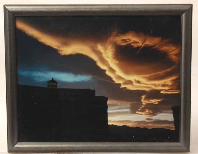8X10 PHOTO OF ALTOCUMULUS LENTICULARIS CLOUD, FRAMED, W/ STAMP ON BACK