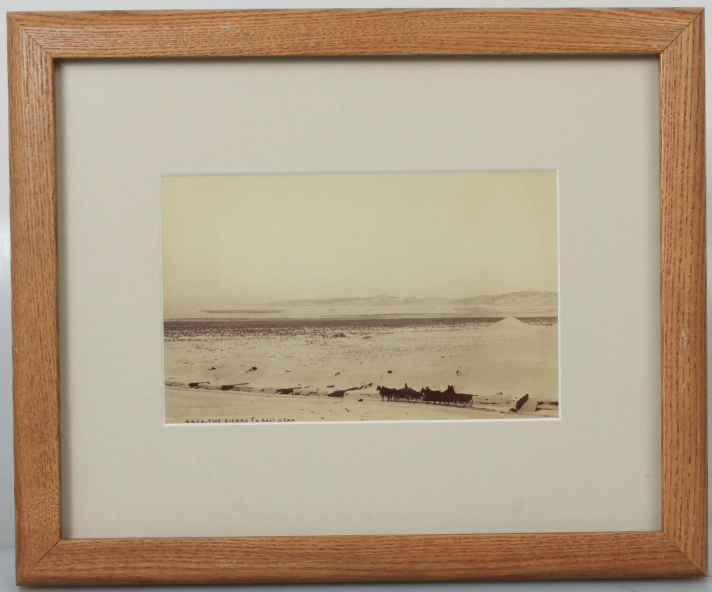 WILLIAM HENRY JACKSON, WAGON IN SIERRA, LA SAL, UTAH. CABINET CARD. 8 X 10 FRAME
