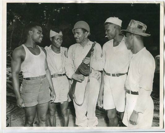 AFRICAN AMERICAN U.S. ARMY ENGINEER IN LIBERIA. 8X10 B&W. 1942.