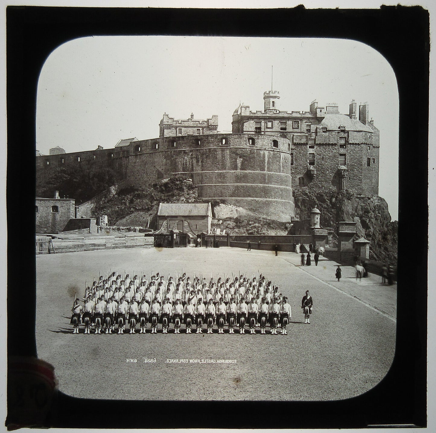 EDINBURGH CASTLE, EDINBURGH, SCOTLAND. LANTERN SLIDE.