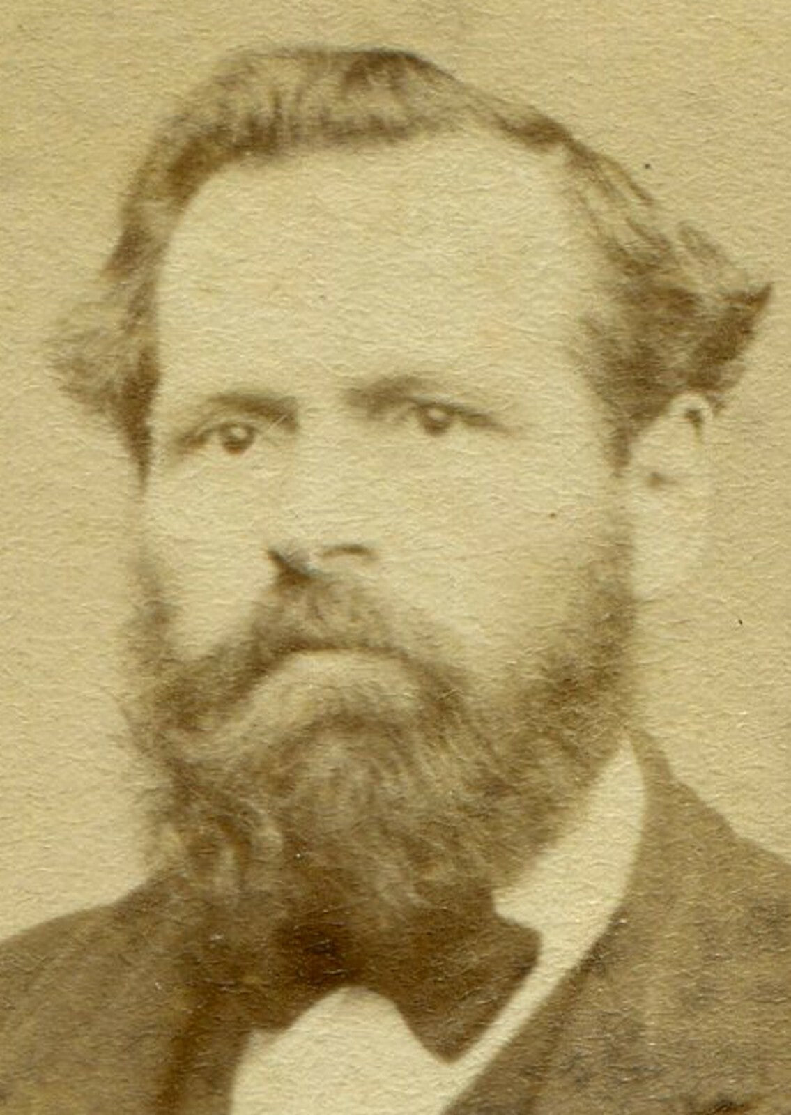 GRIMM MAN, FULL BEARD, SEATED POSITION. CDV. ST. JOHN, NEW BRUNSWICK, CANADA.