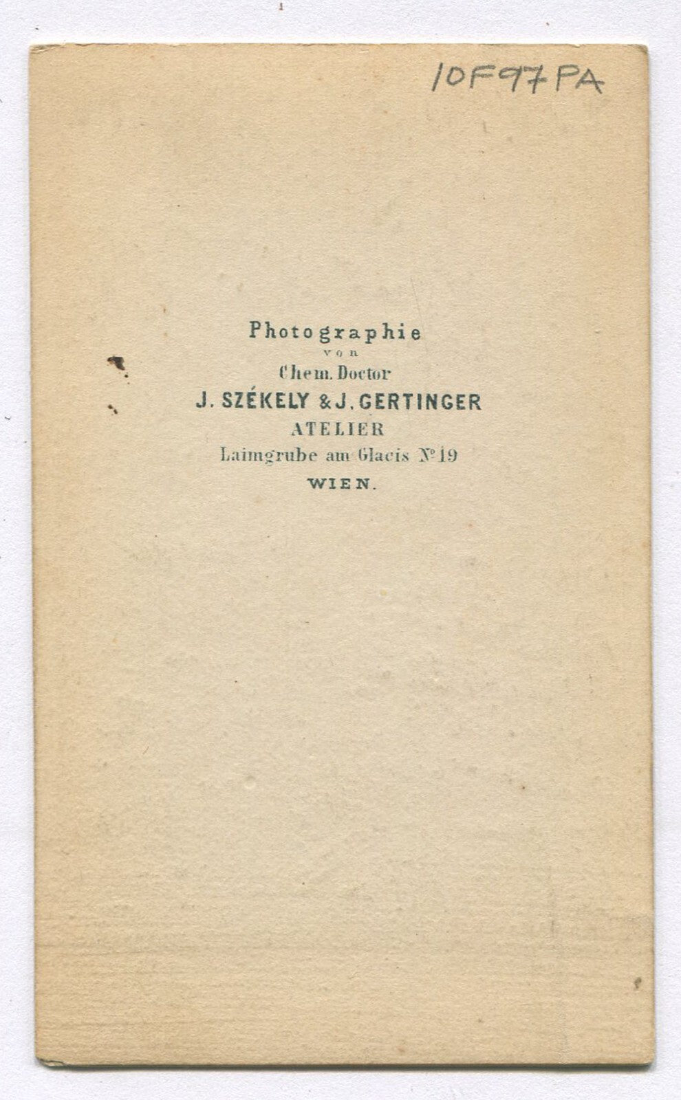 MAN, SEATED POSE, HANDS IN LAP, INDEX FINGERTIPS TOGETHER. CDV. WIEN, AUSTRIA.