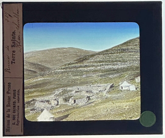 VINTAGE LANTERN SLIDE "Terre Sainte" 3.25X4IN