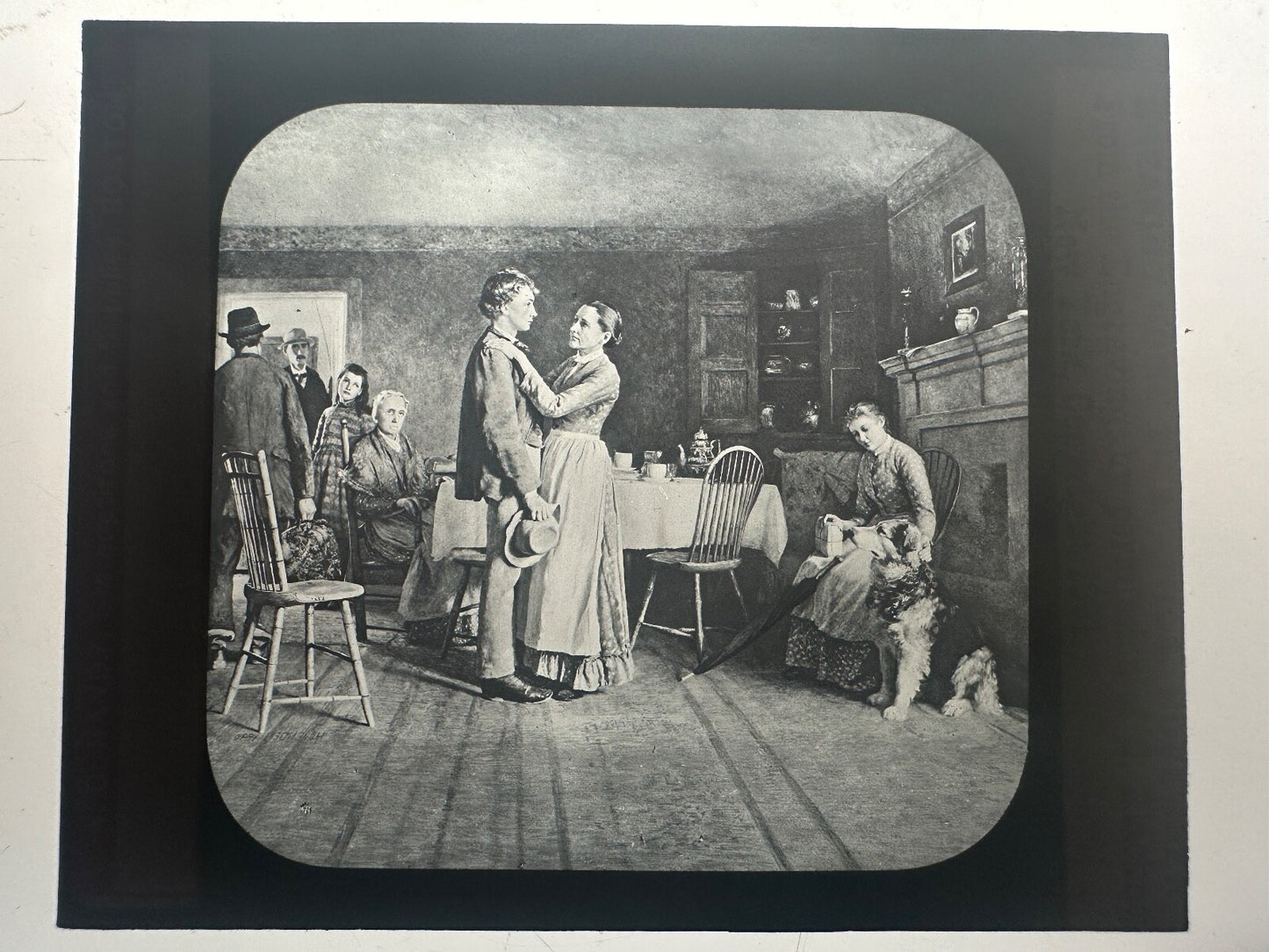 Vintage Lantern Slide: "Breaking Home Ties" From the engraving by Klacknet