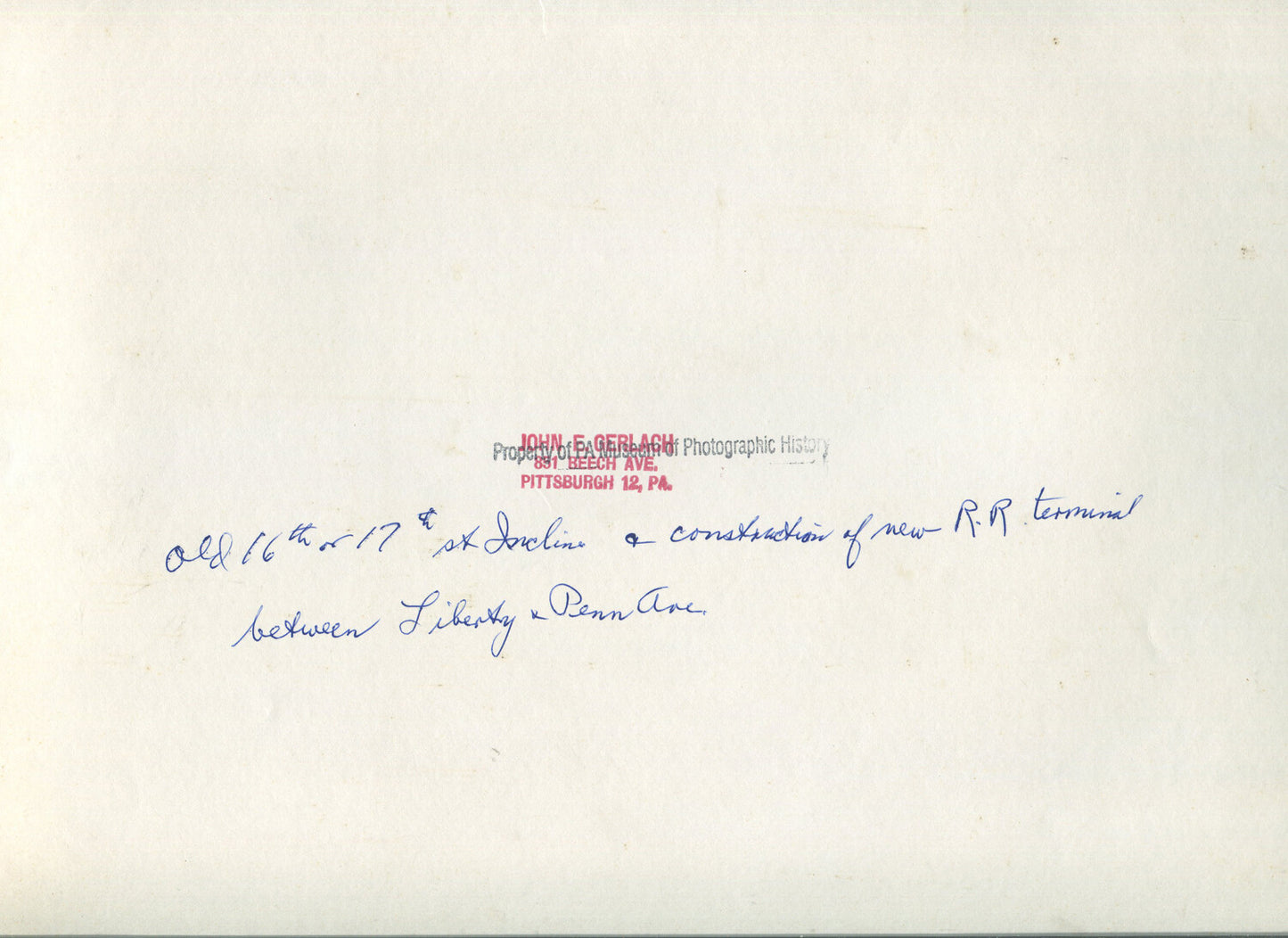 17TH ST.INCLINE/BIGELOW BLVD,RAILYARD, PGH. AERIAL VIEW/GERLACH & KASAK, 1940-60