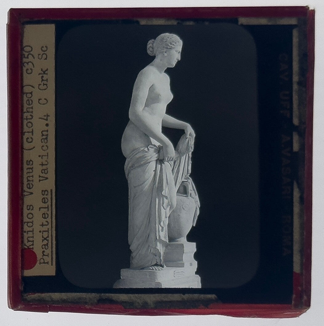 Vintage Lantern Slide Knidos Venus, c350, 3.25x4 in - Glass Photo, Original Era