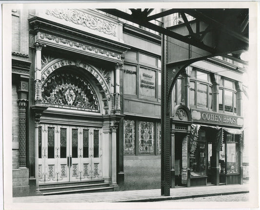 BOSTON STREET UNDER ELEVATED RAIL. BLACK AND WHITE SILVER PRINT 8 X 10.