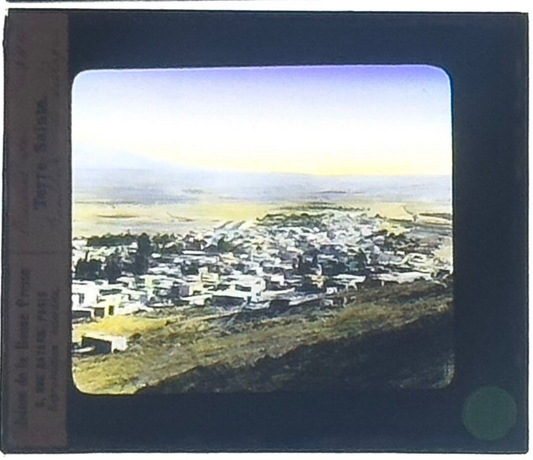 VINTAGE LANTERN SLIDE "Terre Sainte" 3.25X4IN