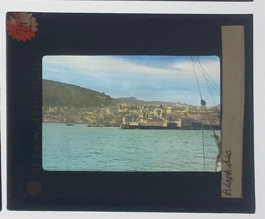 VINTAGE LANTERN SLIDE ���Black Sea��� 3.25X4IN