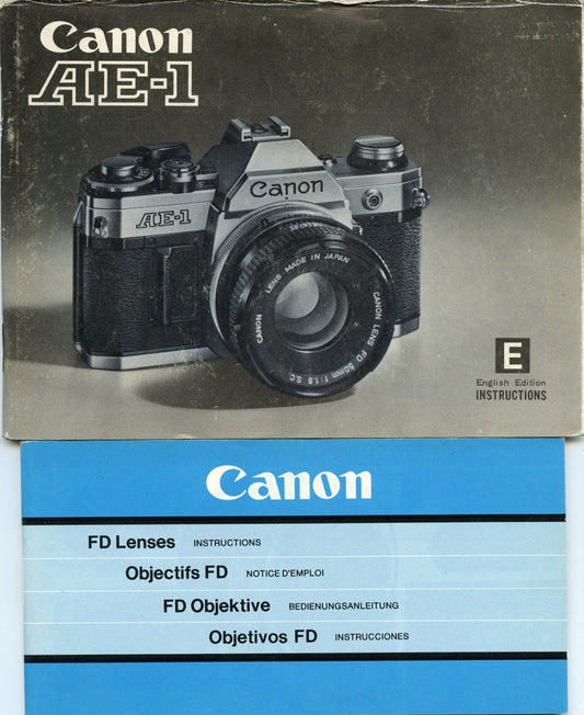 Set of 2 Original Canon Manuals for AE-1 and FD Lenses