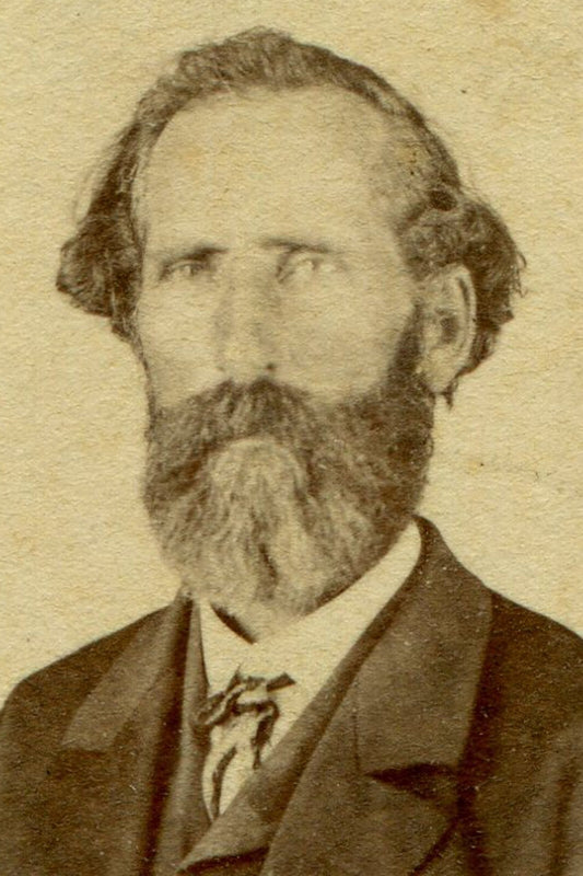 LONG FACED, BEARDED MAN. GREAT MAKER MARK BACK OF PHOTO ALBUM. CDV. BLUFFTON,IND
