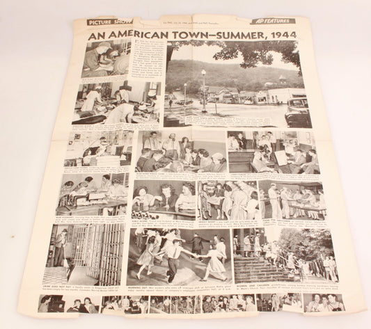 Vintage Newspaper Print July 29 1944 WW2 Pennsylvanian Town Emporium