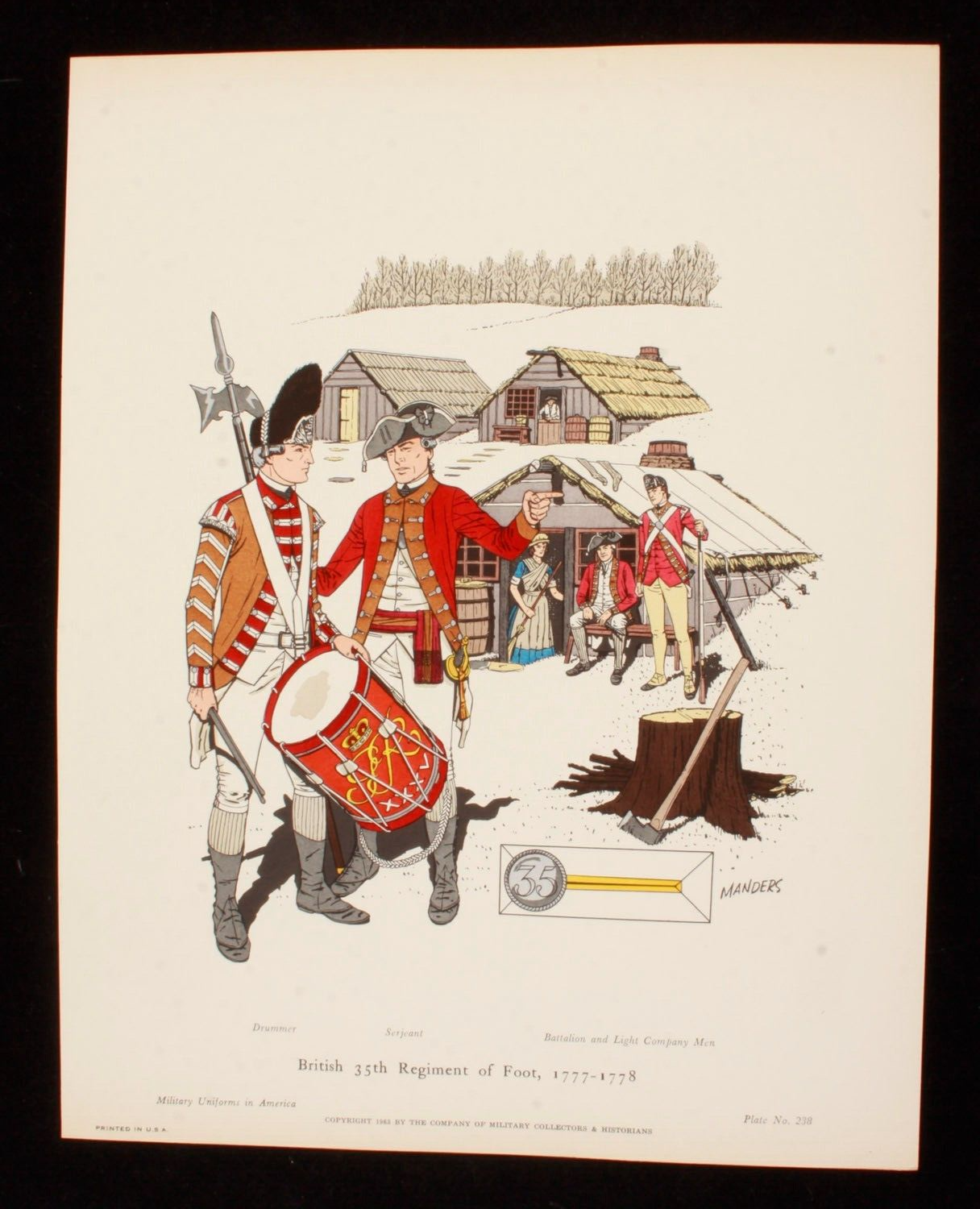 British 35th Regiment of Foot 1777-1778  Illustration 11x14