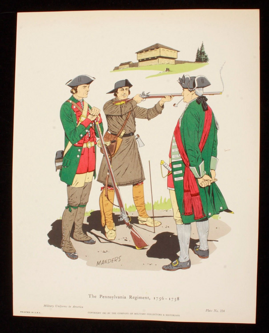 The Pennsylvania Regiment 1756-1758 Illustration 11x14