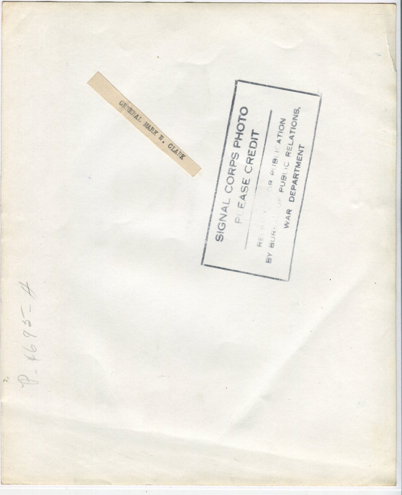 U.S. GENERAL MARK CLARK. WWII, 8X10 B&W.