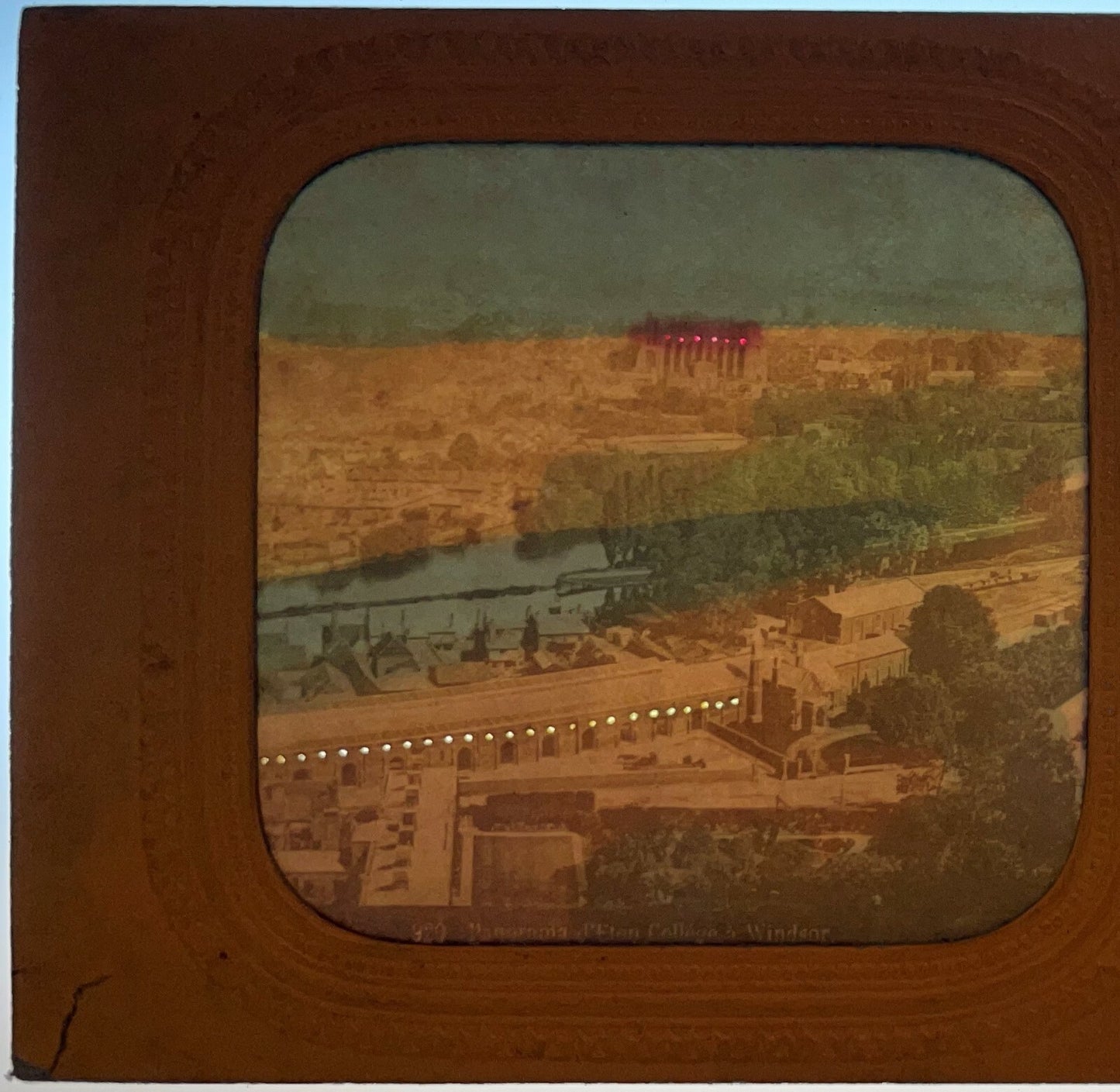 TISSUE STEREOVIEW OF ETON COLLEGE FROM ABOVE - WINDSOR, ENGLAND