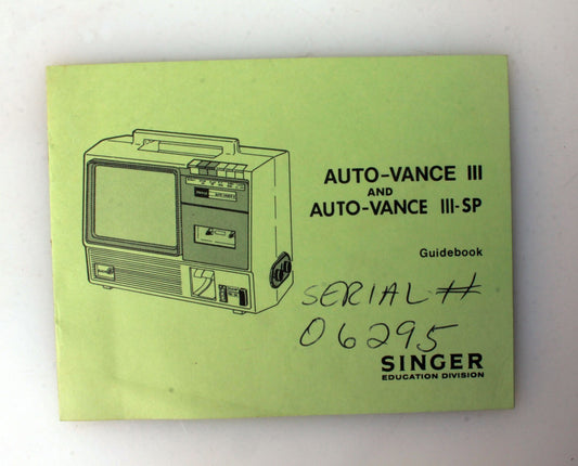 Singer Auto - Vance III & IIISP Guidebook