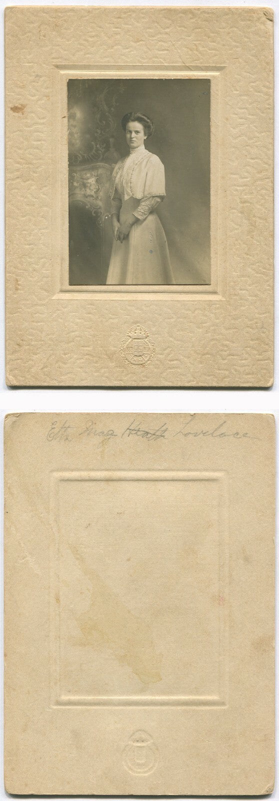 BEAUTIFUL WOMAN, STANDING POSE, LOVELY OUTFIT. 4X2.5 SILVER PRINT