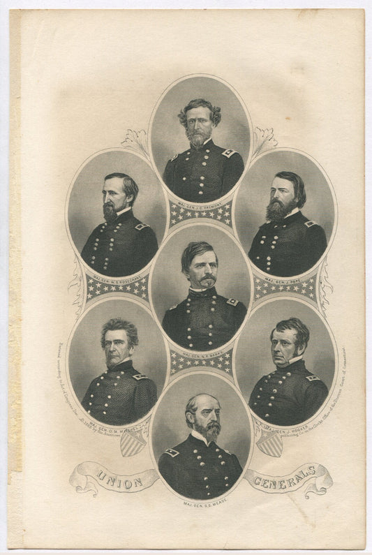 UNION GENERALS. LITHOGRAPH 9X5.75 INCHES.