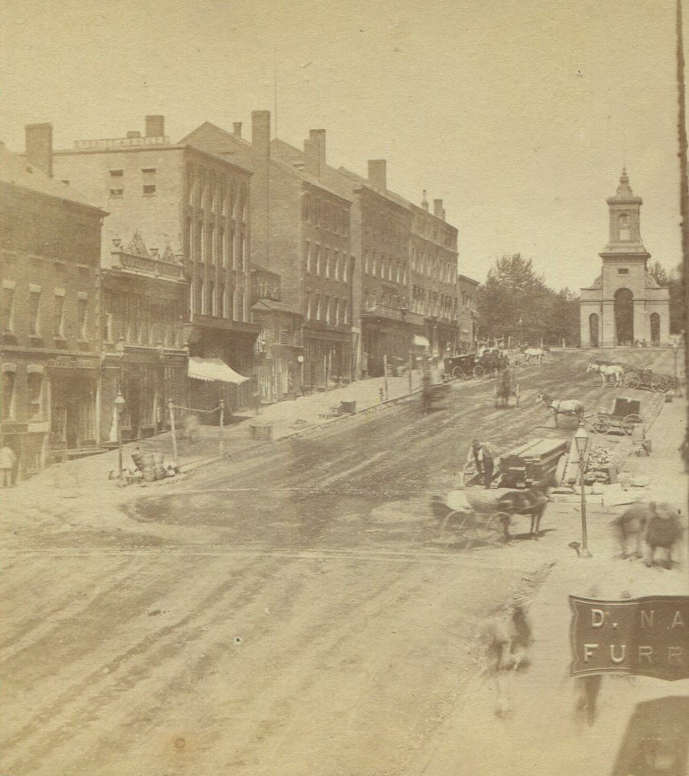 STREET SCENE, ST JOHN, NEW BRUNSWICK, CANADA. STEREOVIEW.