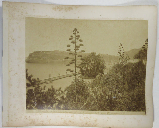 VIEWS OF MONACO/MONTE CARLO. 8X10 ALBUMEN ON BOTH SIDES OF 11X13.5 ALBUM PAGE.