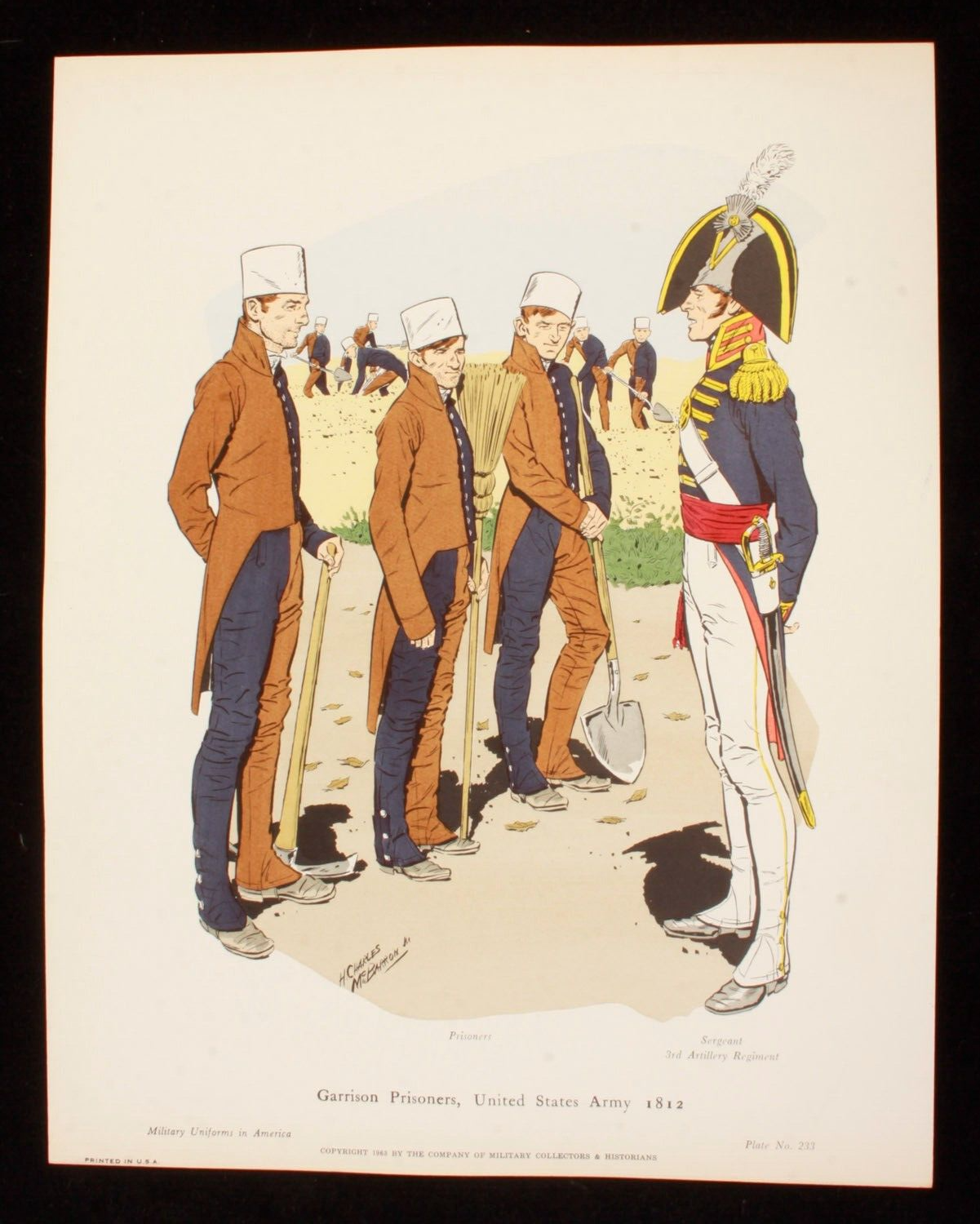 Garrison Prisoners United States Army 1812 Illustration 11x14