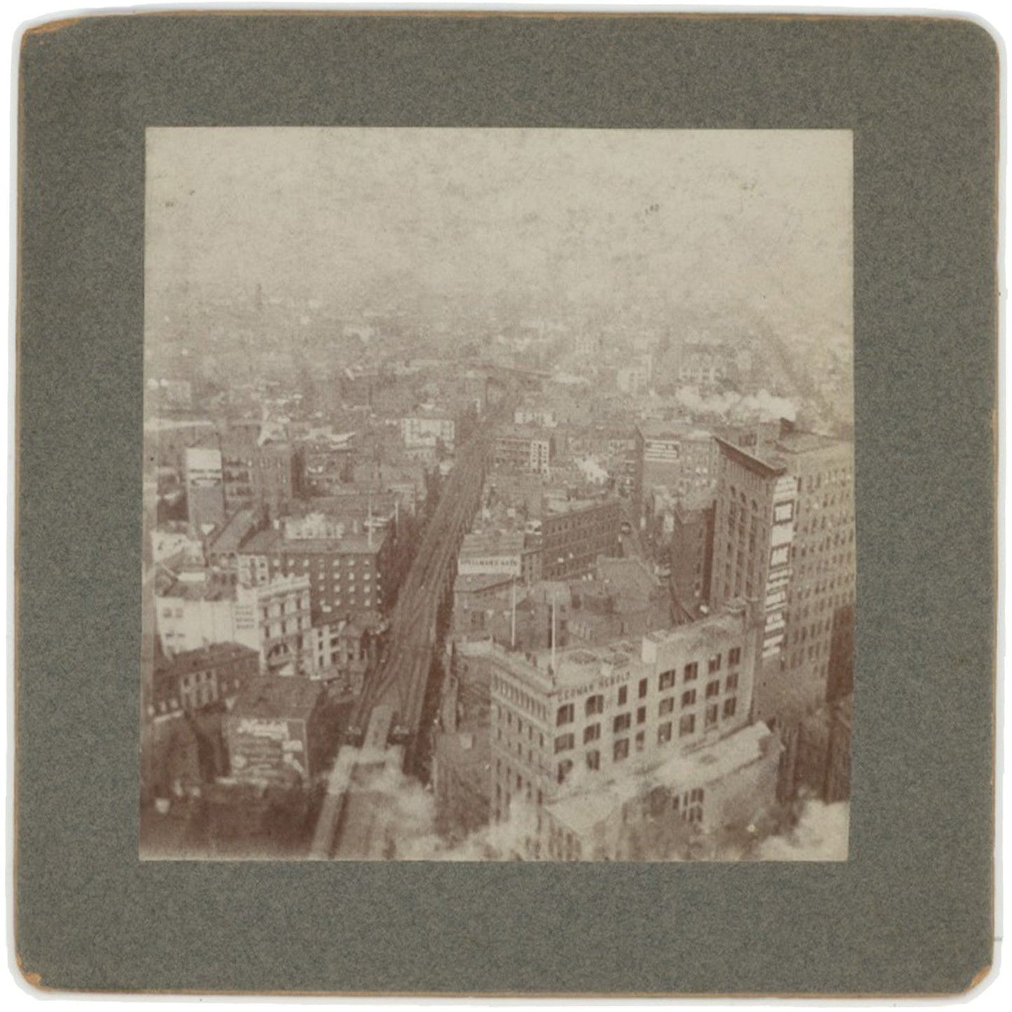 Vintage photo of New York Pulitzer Building - early photograph, square-mounted wall art, NYC architecture, gallery wall