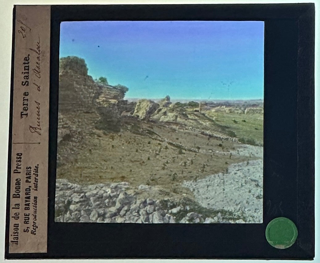 VINTAGE LANTERN SLIDE "Terre Sainte" 3.25X4IN