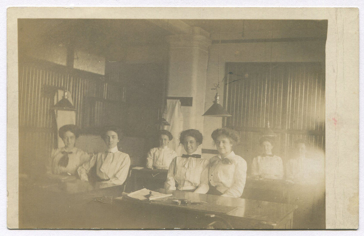 Vintage Photo Postcard: Women Office Workers, Early 1900s Office Life, Historic Ephemera Collectible