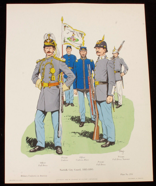 Norfolk City Guard 1885-1895 Illustration 11x14