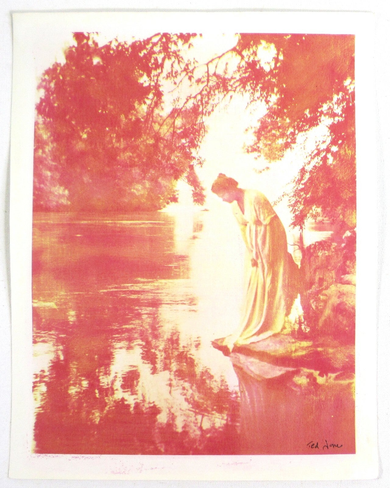 WOMAN IN ROBE BY TED JONES. 2 TONE GUM BICHROMATE, 14X11, WATERCOLOR PAPER.