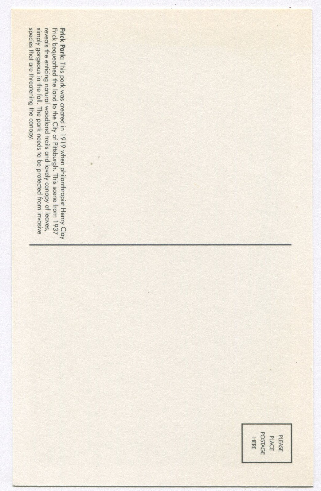PITTSBURGH CITY PARK POSTCARDS. 4 SET. LITHOGRAPHS.
