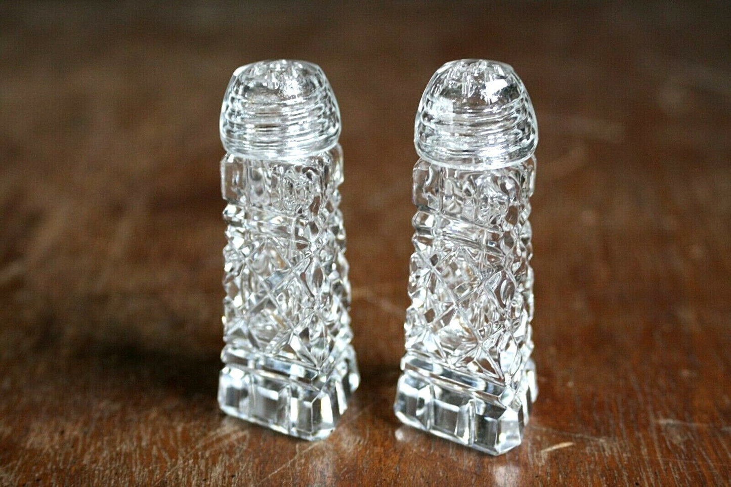 Vintage Glass Salt & Pepper Shakers