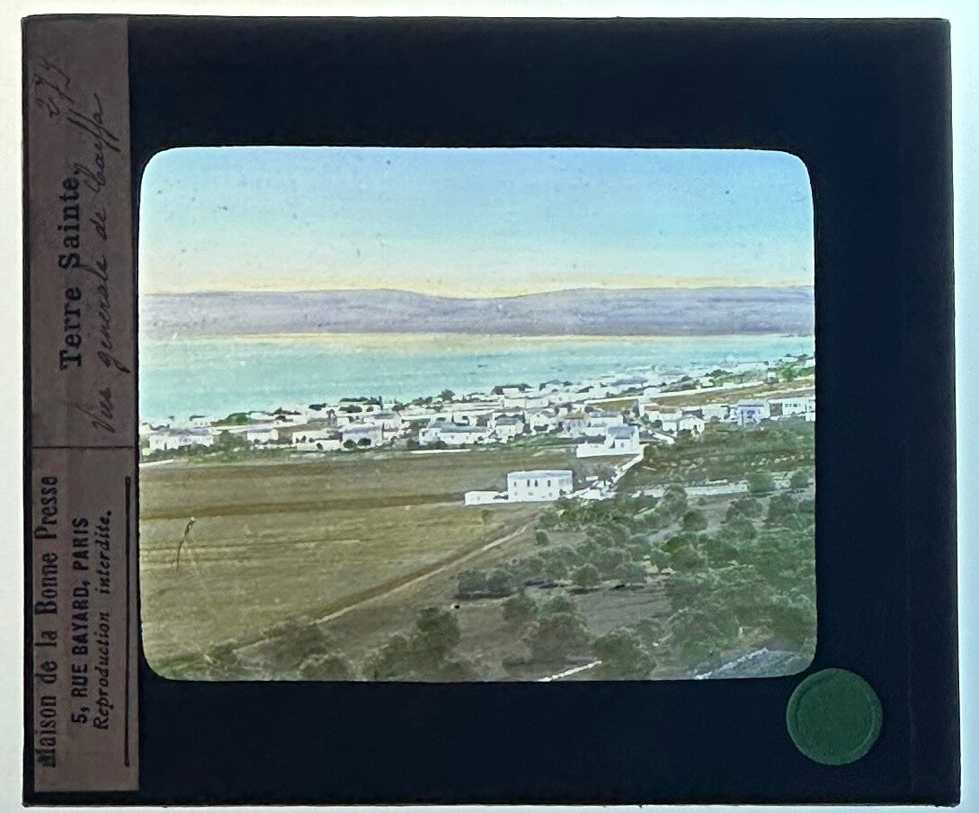 VINTAGE LANTERN SLIDE "Terre Sainte" 3.25X4IN